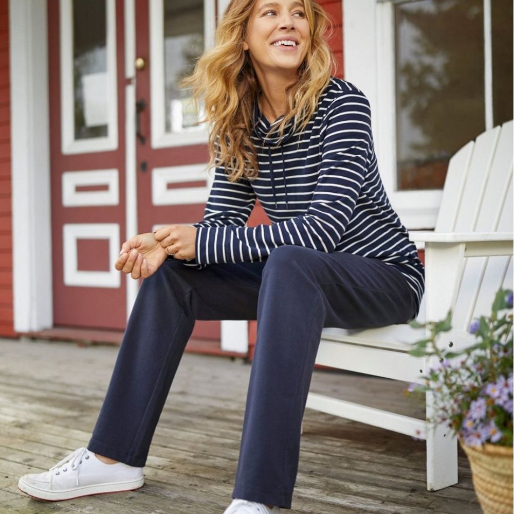 Warm Fleece Lined Open Bottom Cotton Sweatpants - Picture 4 of 5
